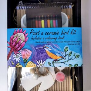 Gift Box 1 - Paint a Ceramic Bird kit, including a Colouring Book